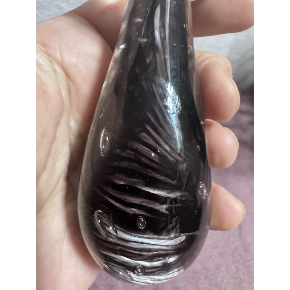 CATHERINE LABONTĖ Quebec‎ Art Glass Cartoon Cat 4." Tall. Purple. - Picture 9 of 16